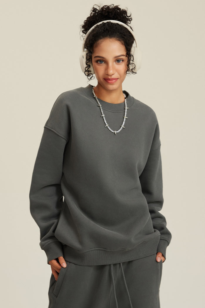 Damen Sweatshirt Oversize Rundhals Gemütlicher Pullover Lässiger Style