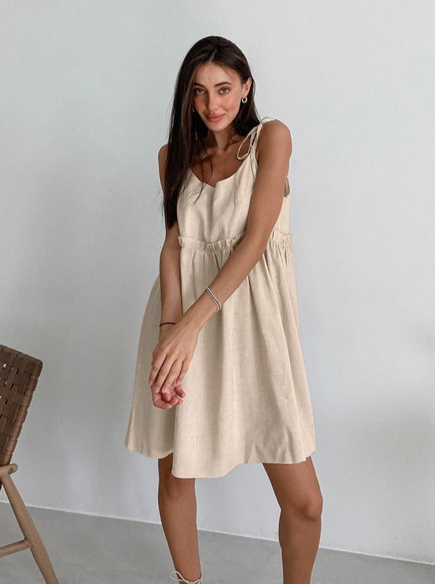 Sexy Suspender Salt Lined Pullover Loose Dress