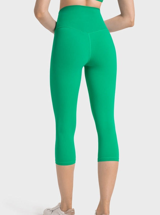 Green Stretchable High Waist Exercise Yoga Pants