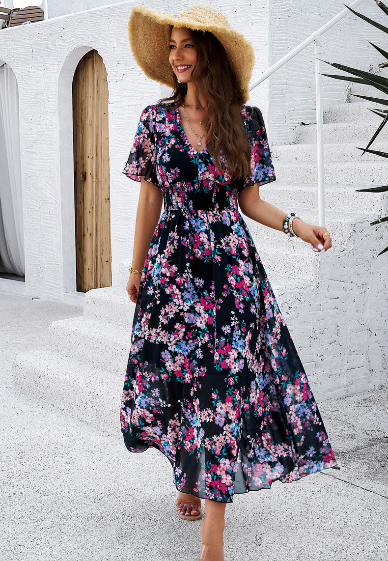 Floral Printed V-Neck Sundress