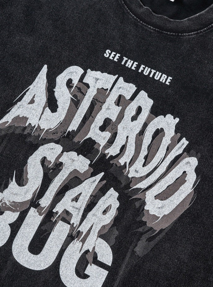 Black Casual Asteroid Letter Printed Shirt