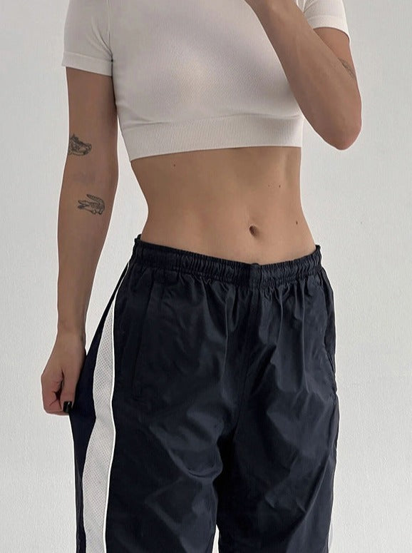 Low Waist Loose Fit Wide Leg Cargo Pants