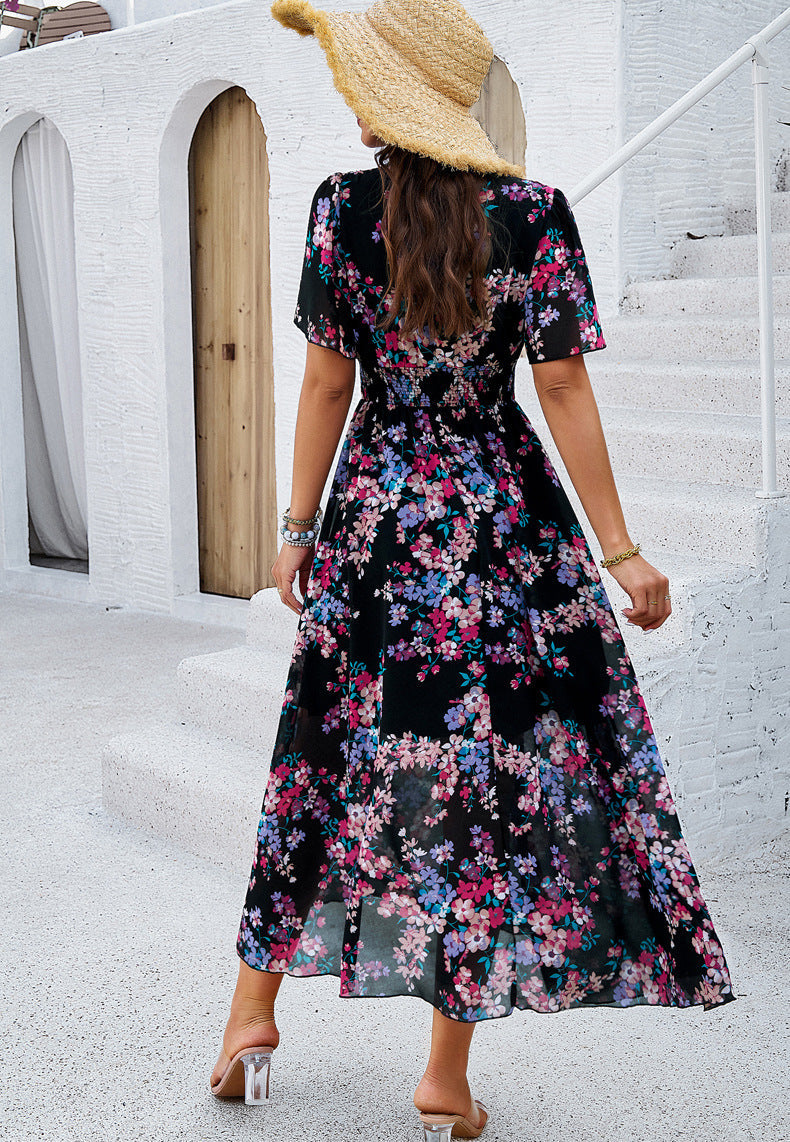 Floral Printed V-Neck Sundress