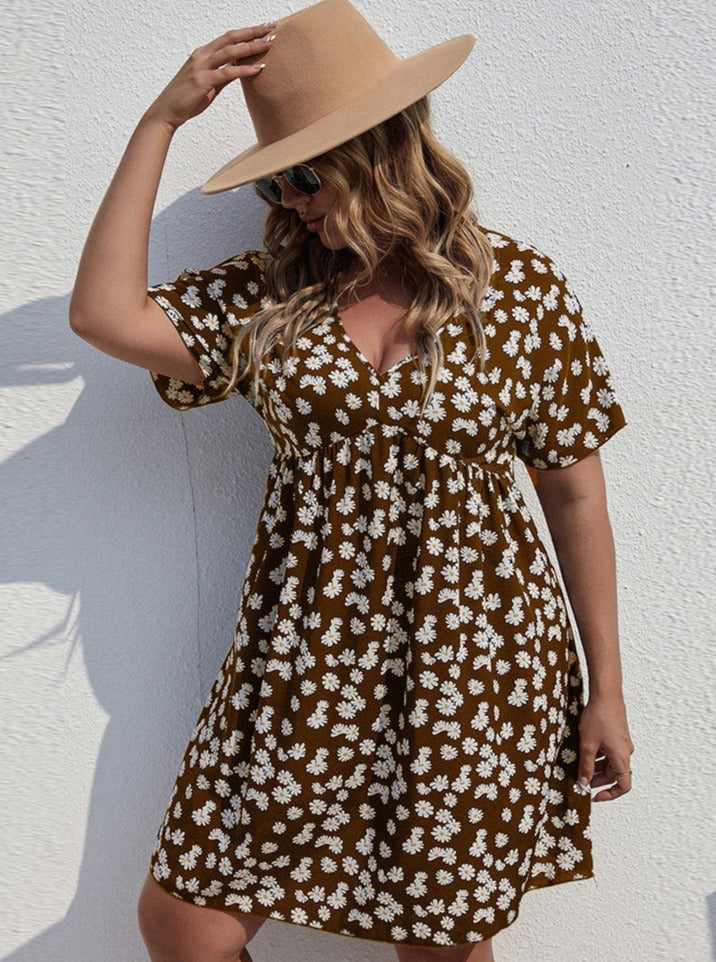 Floral Style Printed Vacation Dress