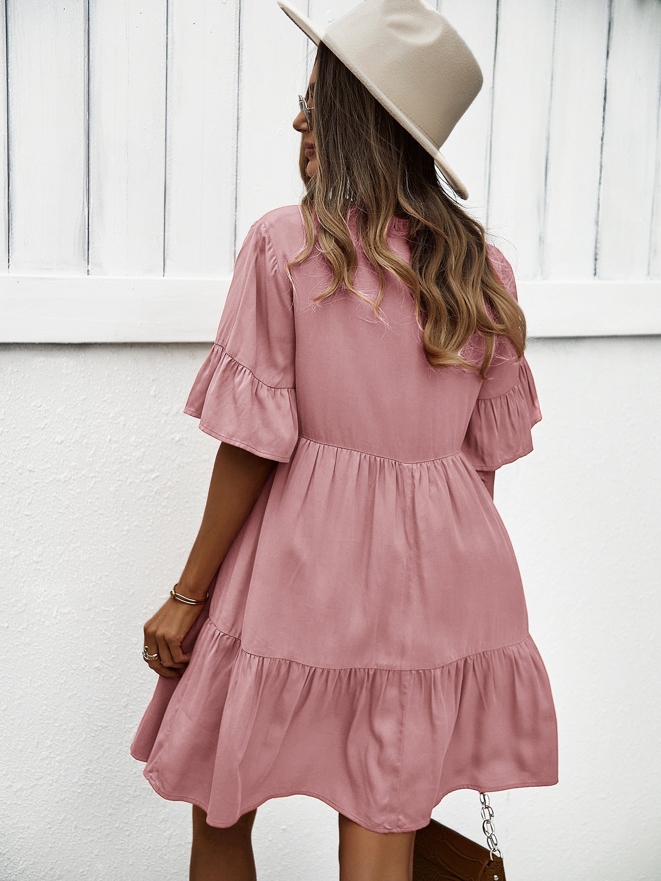 Pink Layered A-Line Dress