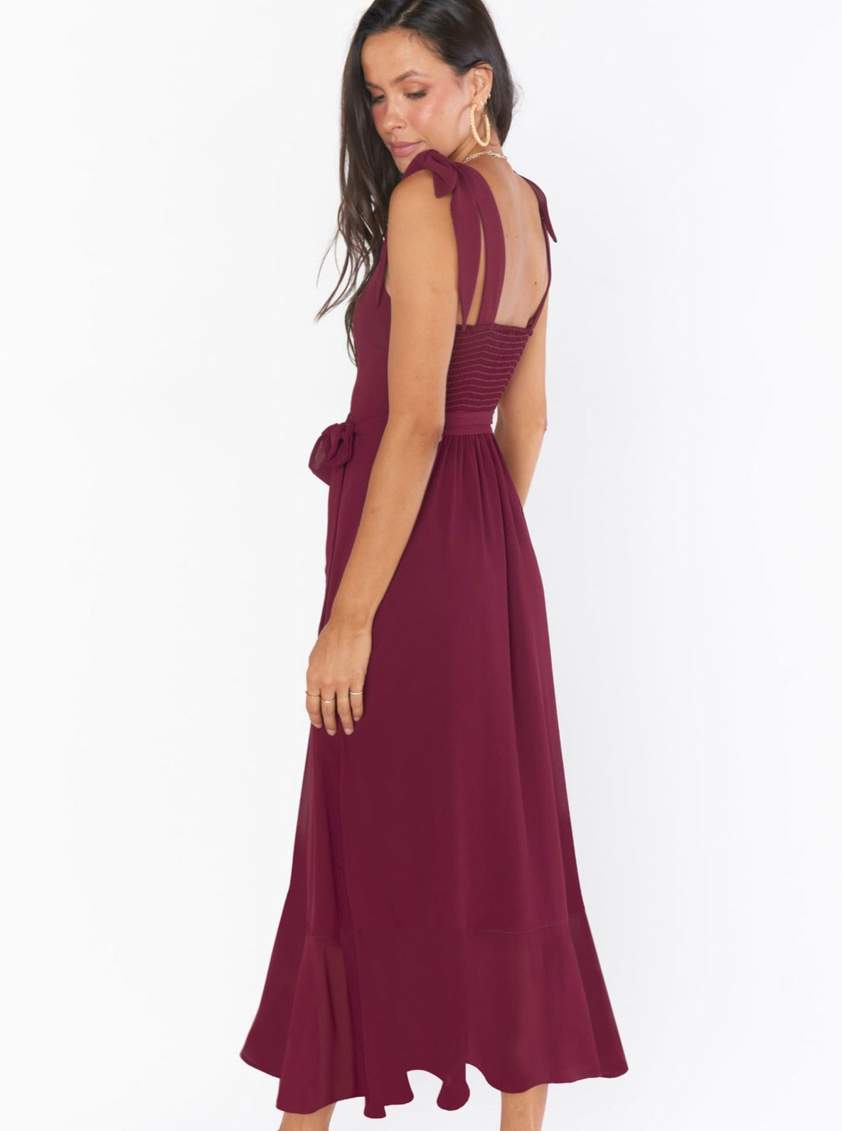 Elegant Solid Color Square Neck Midi Dress