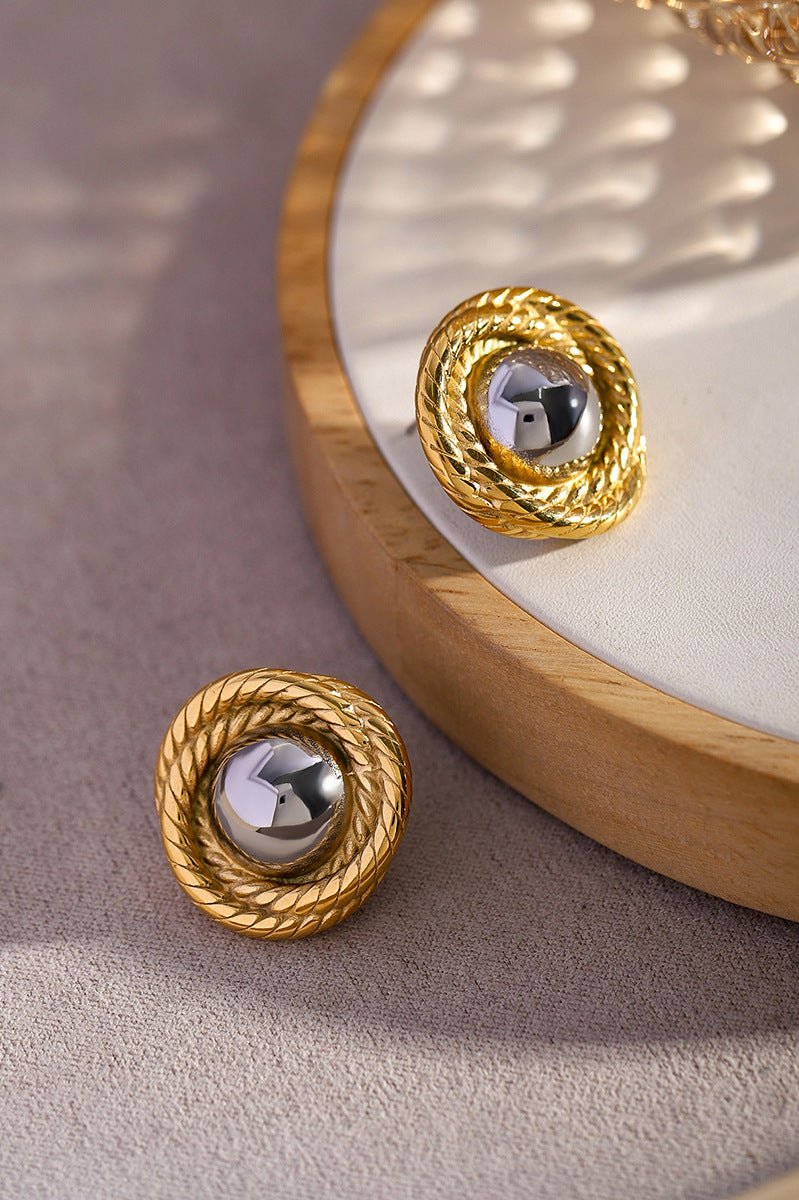 18K Gold Plated Titanium Braided Earrings