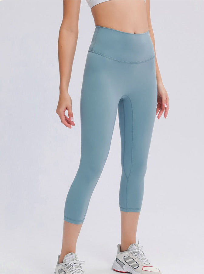 Powder Blue Stretchable High Waist Exercise Yoga Pants