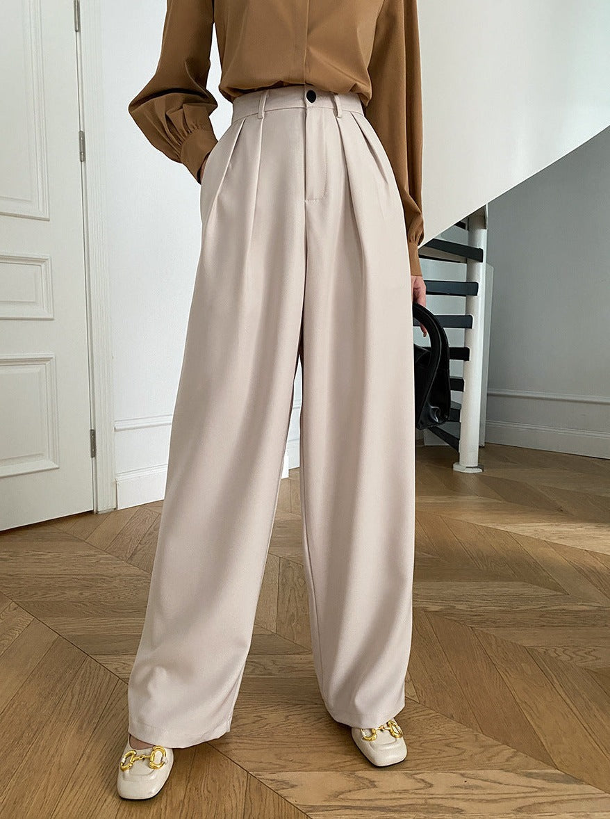 Apricot Wide Leg Suit Pants