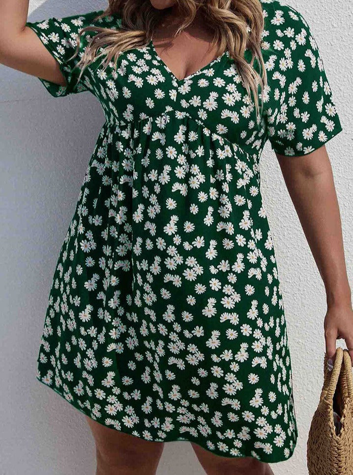 Floral Style Printed Vacation Dress