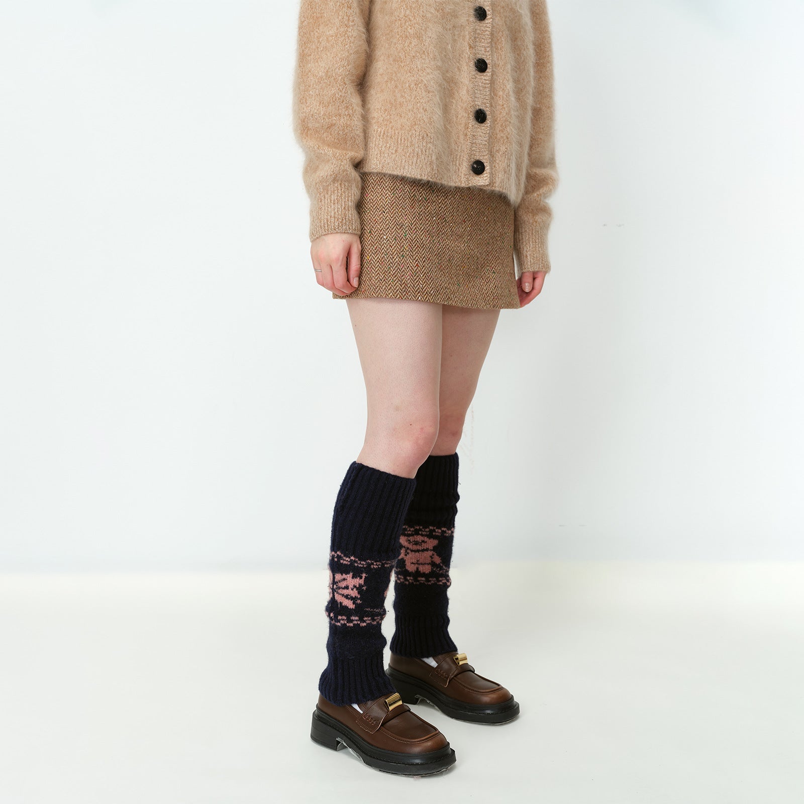 Cute Knitted Design Below Knee Wool Socks