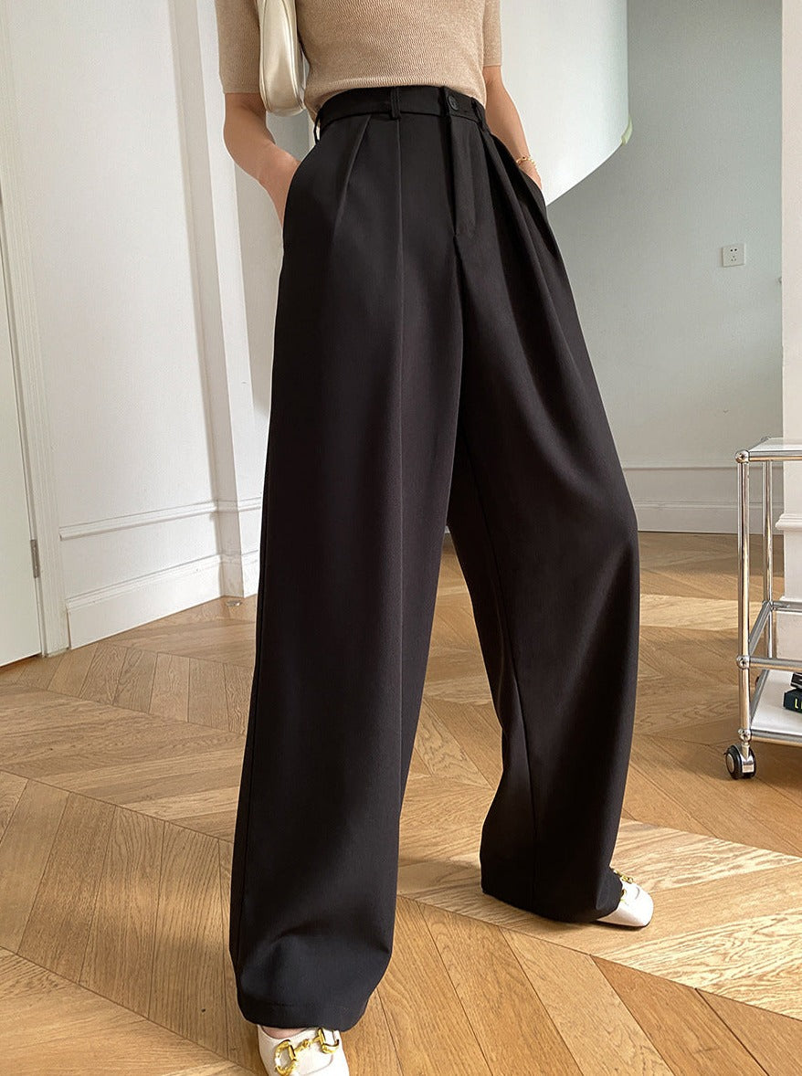 Black Wide Leg Suit Pants