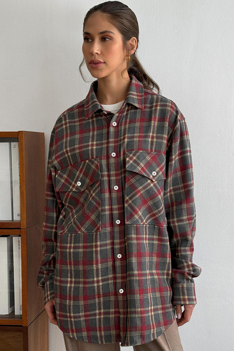 Casual Oversized Plaid Flannel Shirt