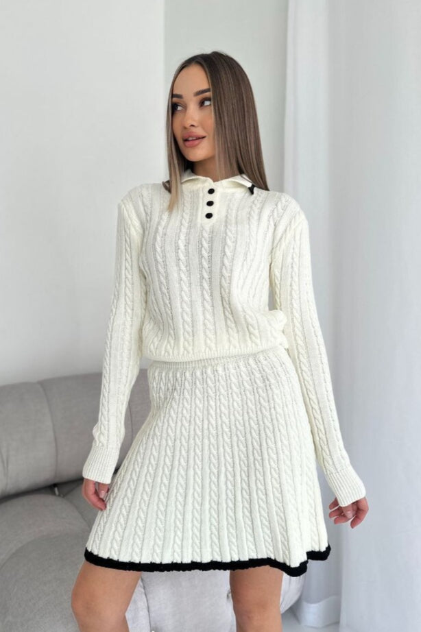 Chic Cable Knit Sweater Dress